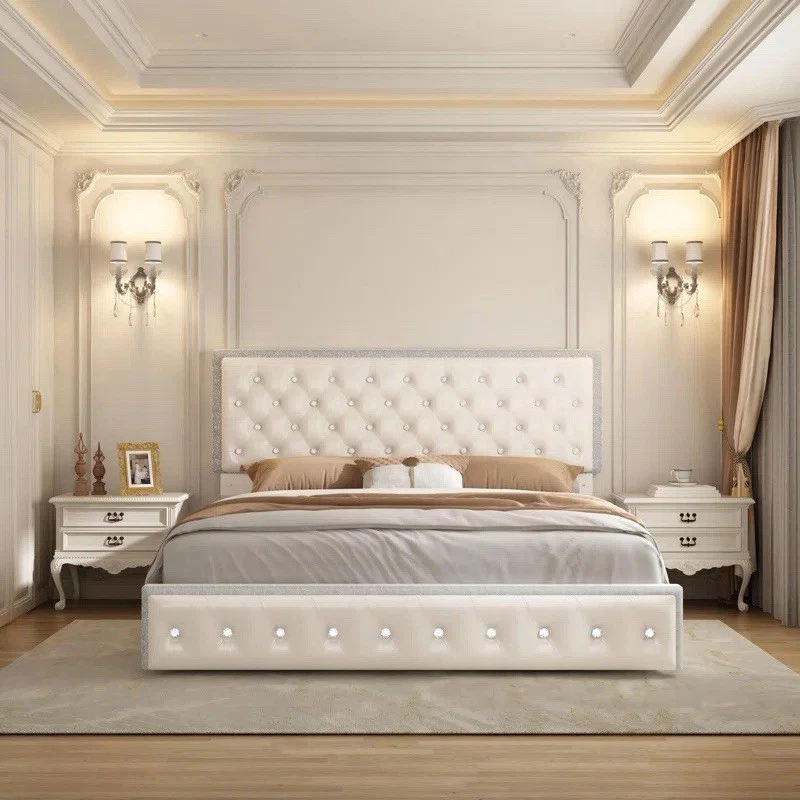 Kendrall Upholstered Platform Bed Frame with 2 Sto